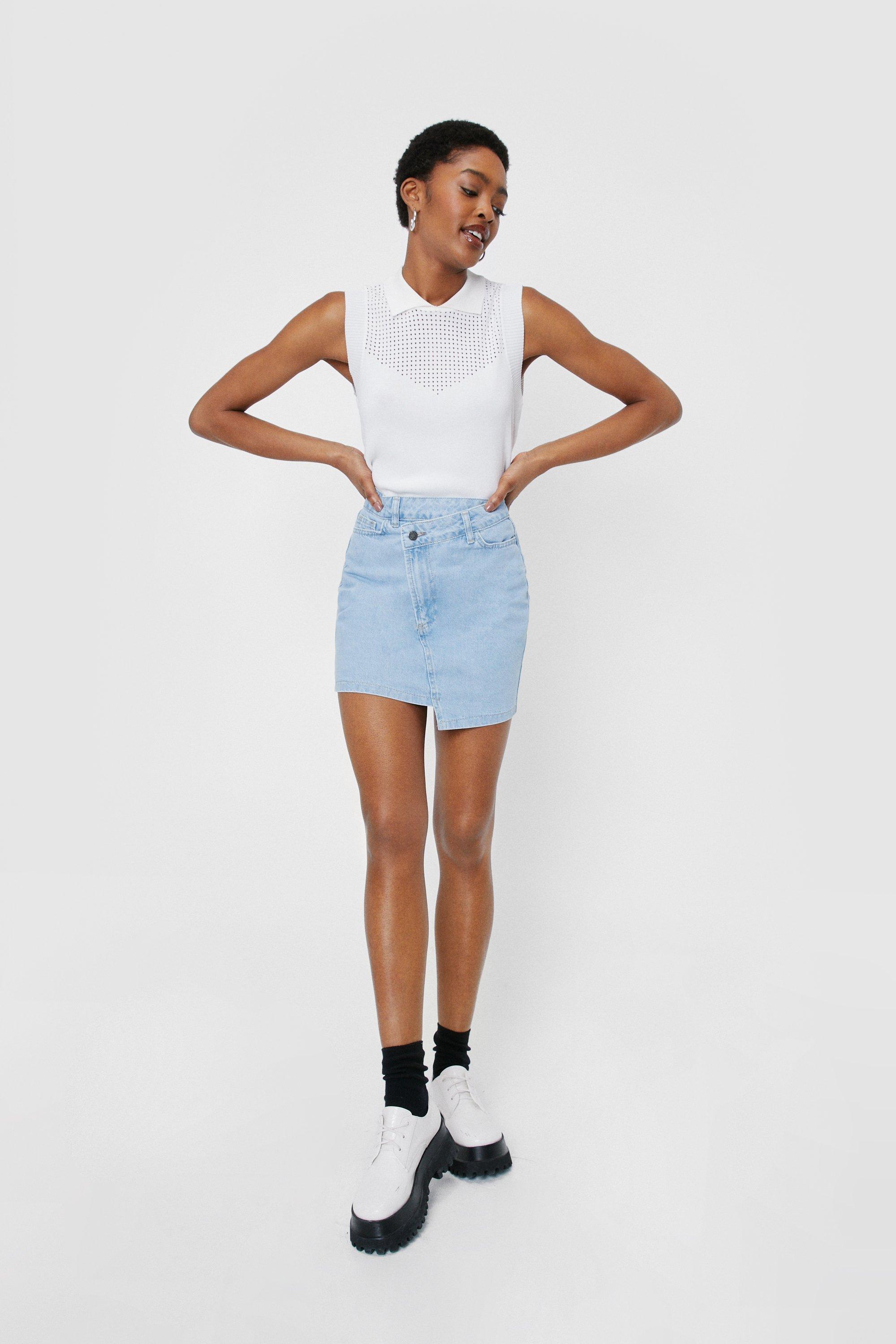 High waisted mini skirt best sale